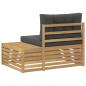Preview: Outdoor End Sofa Weiß 115 x 83 x 73 cm Massivholz Akazie