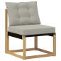Preview: Outdoor Mittelsofa Massivholz Akazie und Textilene Stoff Weiß