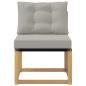 Preview: Outdoor Mittelsofa Massivholz Akazie und Textilene Stoff Weiß