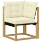 Preview: Outdoor Ecksofa Massivholz Akazie und Textilene Stoff Weiß