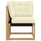 Preview: Outdoor Ecksofa Massivholz Akazie und Textilene Stoff Weiß