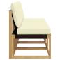 Preview: 3 stk. Outdoor Mittelsofa Massivholz Akazie und Textilene Stoff