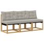Preview: 3 stk. Outdoor Mittelsofa Massivholz Akazie und Textilene Stoff