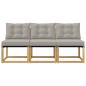 Preview: 3 stk. Outdoor Mittelsofa Massivholz Akazie und Textilene Stoff