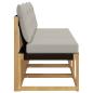 Preview: 3 stk. Outdoor Mittelsofa Massivholz Akazie und Textilene Stoff
