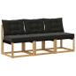 Preview: 3 stk. Outdoor Mittelsofa Massivholz Akazie und Textilene Stoff