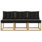 Preview: 3 stk. Outdoor Mittelsofa Massivholz Akazie und Textilene Stoff