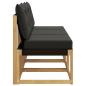 Preview: 3 stk. Outdoor Mittelsofa Massivholz Akazie und Textilene Stoff