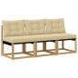 Preview: 3 stk. Outdoor Mittelsofa Massivholz Akazie und Textilene Stoff