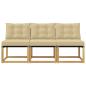 Preview: 3 stk. Outdoor Mittelsofa Massivholz Akazie und Textilene Stoff