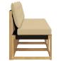 Preview: 3 stk. Outdoor Mittelsofa Massivholz Akazie und Textilene Stoff