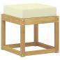 Preview: Outdoor Hocker Bank Massivholz Akazie Weiß
