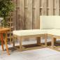 Preview: ARDEBO.de - Outdoor Hocker Bank Massivholz Akazie Weiß