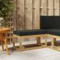Preview: ARDEBO.de - Outdoor Hocker Bank Massivholz Akazie Weiß