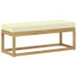 Preview: Outdoor Hocker Bank Massivholz Akazie Weiß