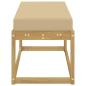 Preview: Outdoor Hocker Bank Massivholz Akazie Weiß gewaschen und Beige