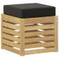 Preview: Outdoor Hocker Bank Massivholz Akazie Weiß