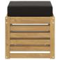 Preview: Outdoor Hocker Bank Massivholz Akazie Weiß