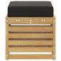 Preview: Outdoor Hocker Bank Massivholz Akazie Weiß