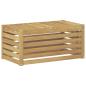 Preview: Outdoor Hocker Bank Massivholz Akazie Weiß 79 x 43 x 37 cm