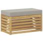 Preview: Outdoor Hocker Bank Massivholz Akazie Weiß