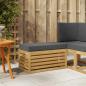Preview: ARDEBO.de - Outdoor Hocker Bank Massivholz Akazie Weiß