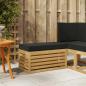 Preview: ARDEBO.de - Outdoor Hocker Bank Massivholz Akazie Weiß