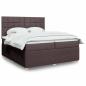 Preview: ARDEBO.de - Boxspringbett mit Matratze Dunkelbraun 200x200 cm Stoff