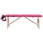 Preview: Massageliege Klappbar 4-Zonen mit Holzgestell Rosa