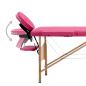 Preview: Massageliege Klappbar 4-Zonen mit Holzgestell Rosa