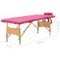 Preview: Massageliege Klappbar 4-Zonen mit Holzgestell Rosa