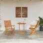Preview: ARDEBO.de - Klapp Bistro Set 3 stk. Braun Massivholz Akazie