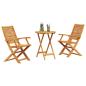 Preview: Klapp Bistro Set 3 stk. Braun Massivholz Akazie