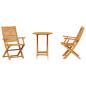 Preview: Klapp Bistro Set 3 stk. Braun Massivholz Akazie