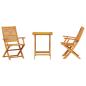 Preview: Klapp Bistro Set 3 stk. Braun Massivholz Akazie