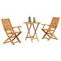 Preview: Klapp Bistro Set 3 stk. Braun Massivholz Akazie