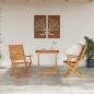 Preview: ARDEBO.de - Klapp Bistro Set 3 stk. Braun Massivholz Akazie