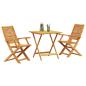 Preview: Klapp Bistro Set 3 stk. Braun Massivholz Akazie