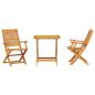 Preview: Klapp Bistro Set 3 stk. Braun Massivholz Akazie
