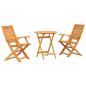 Preview: Klapp Bistro Set 3 Stk. Braun Massivholz Akazie