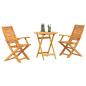 Preview: Klapp Bistro Set 3 Stk. Braun Massivholz Akazie