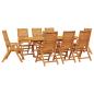 Preview: Garten Essgruppe 9 pcs Braun Massivholz Akazie