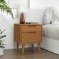 Preview: ARDEBO.de - Nachttisch MOLDE Karamell 40 x 35 x 48 cm Massives Kiefernholz