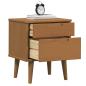 Preview: Nachttisch MOLDE Karamell 40 x 35 x 48 cm Massives Kiefernholz