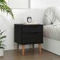 Preview: ARDEBO.de - Nachttisch MOLDE Schwarz 40 x 35 x 48 cm Massives Kiefernholz