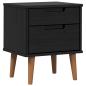 Preview: Nachttisch MOLDE Schwarz 40 x 35 x 48 cm Massives Kiefernholz