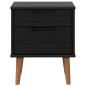 Preview: Nachttisch MOLDE Schwarz 40 x 35 x 48 cm Massives Kiefernholz