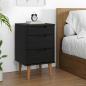 Preview: ARDEBO.de - Nachttisch MOLDE Schwarz 40 x 35 x 65 cm Massives Kiefernholz