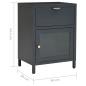 Preview: Nachttische 2 Stk. Anthrazit 40x30x54,5 cm Stahl und Glas