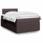 Preview: ARDEBO.de - Boxspringbett mit Matratze Dunkelbraun 120x200 cm Stoff